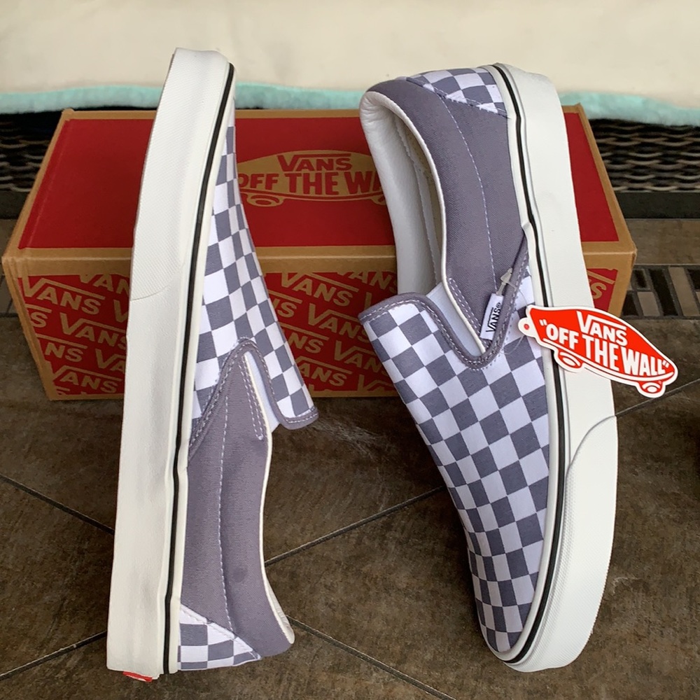 VANS CLASSIC SLIP ON CHECKERBOARD Blgrnt/TRWHT WMN - Picture 9 of 15